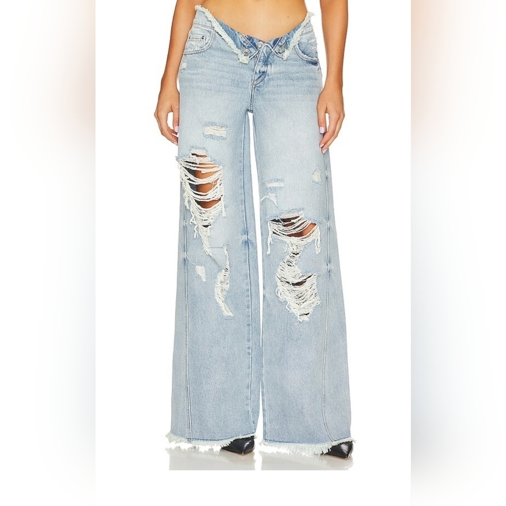 SER.O.YA Ollie Wide Leg Jean Skylight Baggy Women's Size 28 Distressed